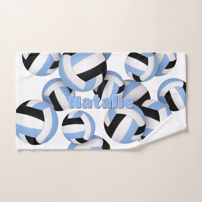 cadeaux de sport lt bleu noir volleyball (Serviette à main)