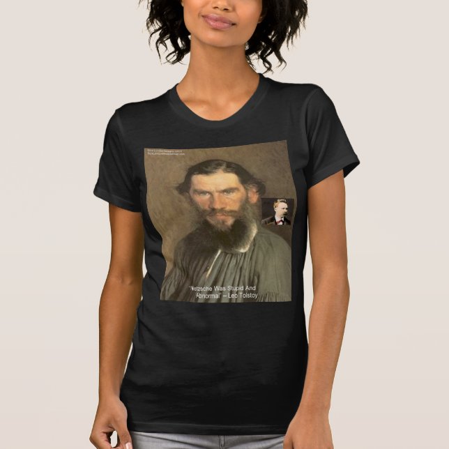 Cadeaux de Tolstoy "Nietzsche = Stupide" T-shirts  (Devant)