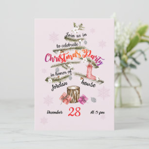 Cadeaux d'hiver Noël Arbre de fête Invitation