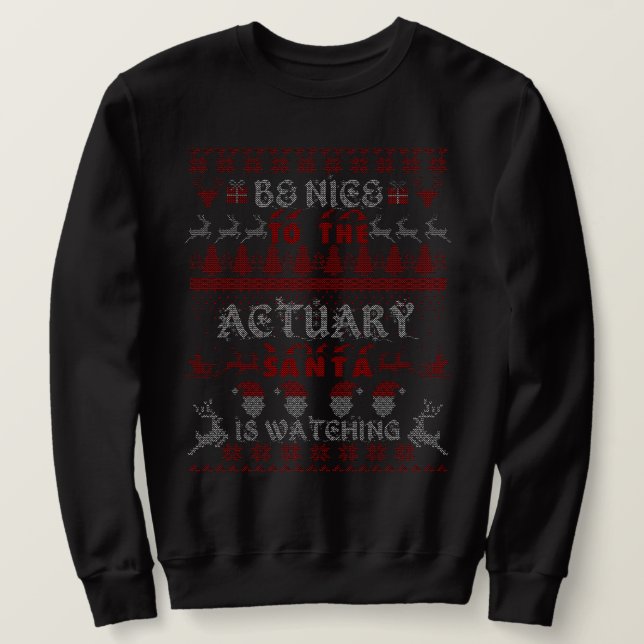 Cadeaux drôles de Noël de sweatshirt d'actuaire (Design devant)