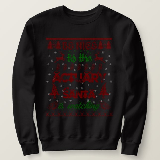 Cadeaux drôles de Noël de sweatshirt d'actuaire (Design devant)
