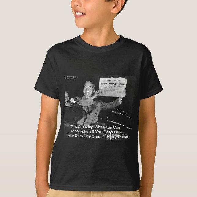 Cadeaux drôles Dewey bat Truman T-shirts Boutons E (Devant)