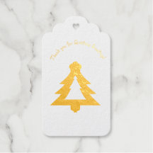 Étiquettes de cadeau en feuille d'or de Noël