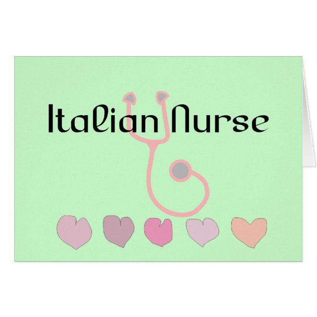 Cadeaux italiens d'infirmière--Coeurs et (Devant horizontal)