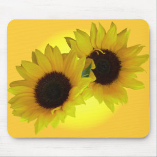 Cadeaux jaunes de fleur de tapis de souris de