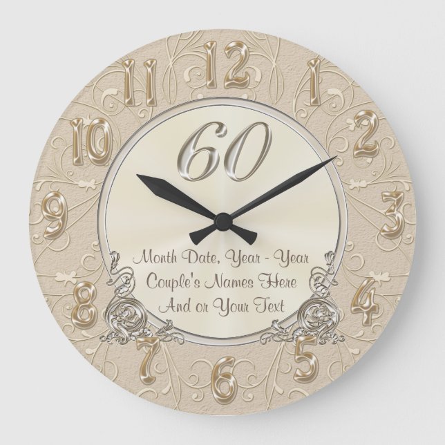Cadeaux personnalisés du 60e anniversaire, HORLOGE (Recto)