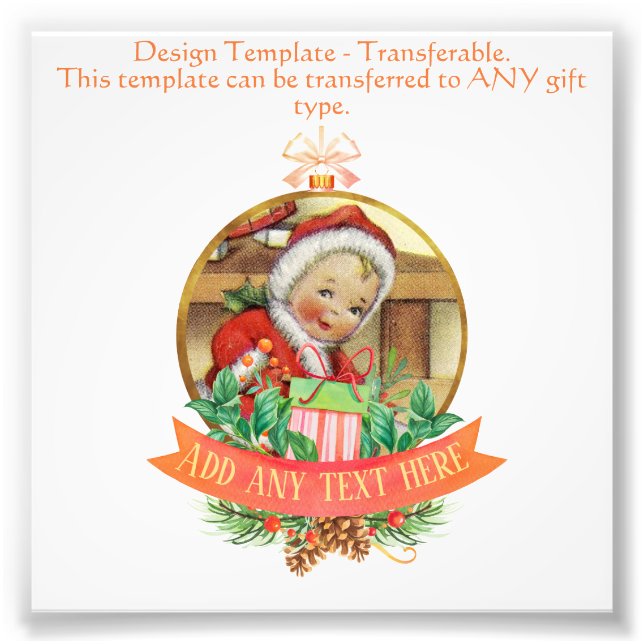 Cadeaux personnalisés Modèle de texte Bauble photo (Devant)