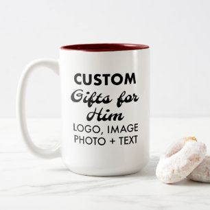 Cadeaux personnalisés pour lui Maroon Mug à deux t