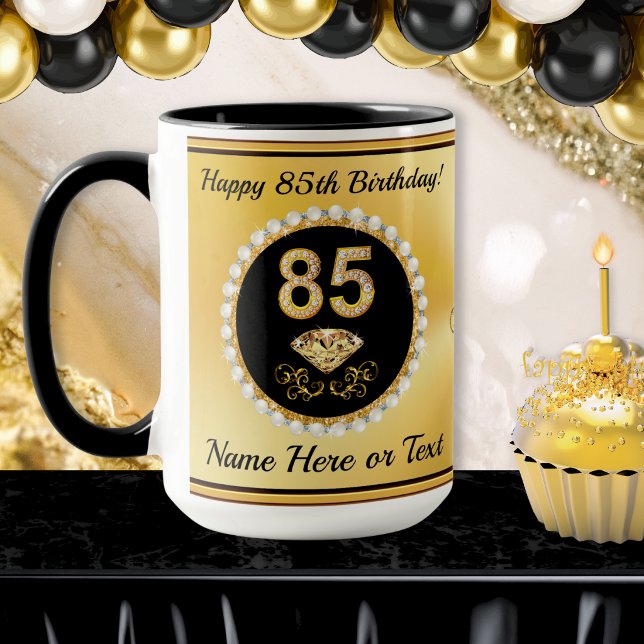 Cadeaux pour ses 85 ans, Mug pour les 85 ans (Happy 85th birthday gifts for grandma, mom .85th birthday mugs. Cheap, 85th birthday gifts for her.)