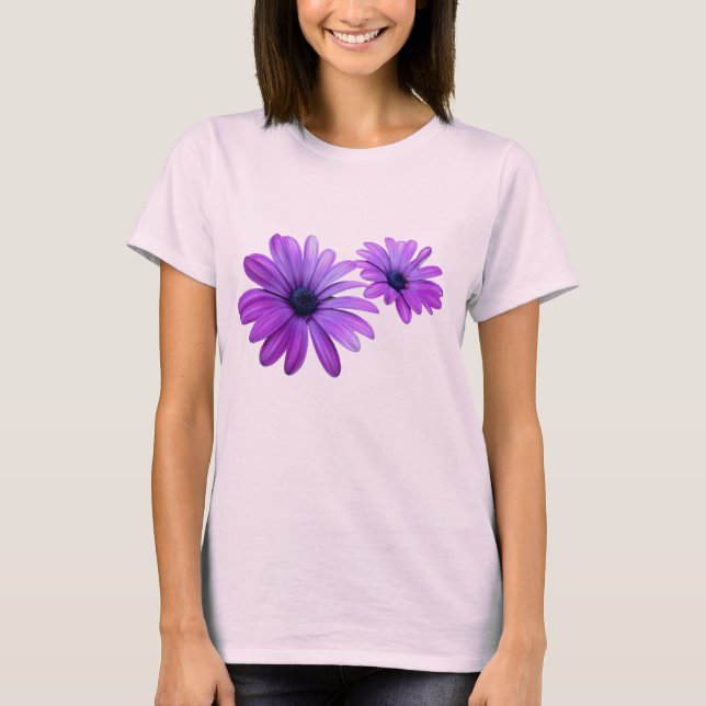 Cadeaux pourpres de chemises de fleur de T-shirt (Devant)