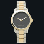 Cadeaux Uniques Pour Hommes Surdimensionnés Montre<br><div class="desc">Cadeaux uniques pour les hommes - montres de bracelet à deux tons surdimensionnées avec texte personnalisable. Vous pouvez créer votre propre montre, juste ajouter votre nom ou tout autre texte. Cadeaux uniques pour hommes pour anniversaire, Noël, Fête des pères ou tout autre jour... </div>
