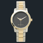 Cadeaux Uniques Pour Hommes Surdimensionnés Montre<br><div class="desc">Cadeaux uniques pour les hommes - montres de bracelet à deux tons surdimensionnées avec texte personnalisable. Vous pouvez créer votre propre montre,  juste ajouter votre nom ou tout autre texte. Cadeaux uniques pour hommes pour anniversaire,  Noël,  Fête des pères ou tout autre jour... </div>