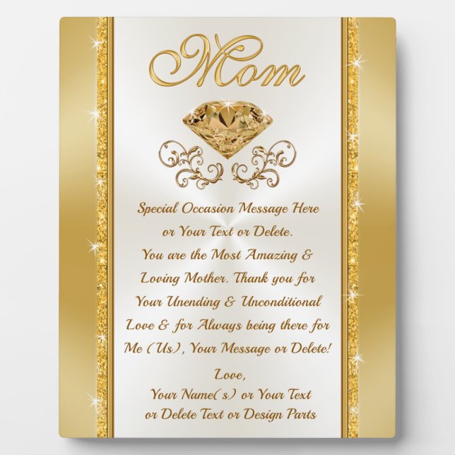 Cadeaux uniques pour les mamans, Plaques personnal (Devant)