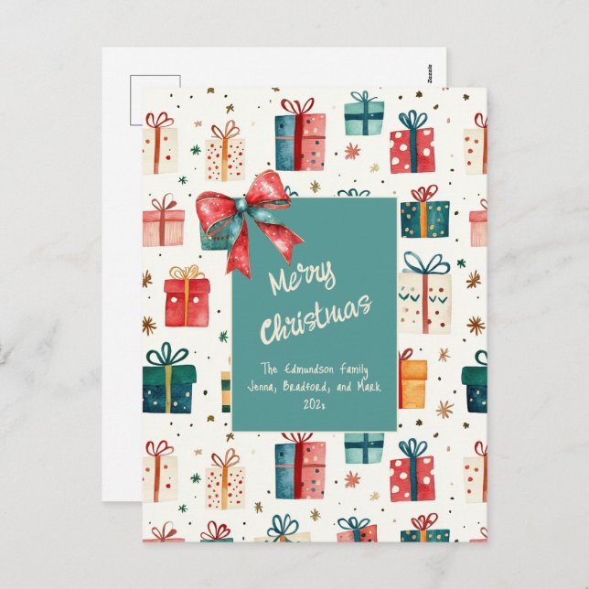 Cadeaux Vintages de Noël Carte postale (Devant / Derrière)