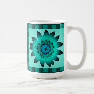 Cadet Blue Daisy Flower, Motif Stripes - Mug