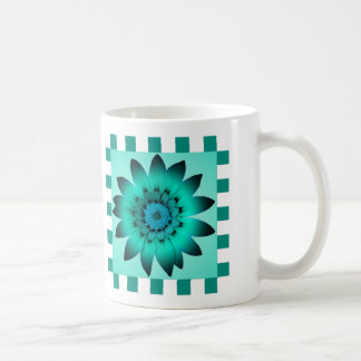Cadet Blue Daisy Flower, Motif Stripes - Mug