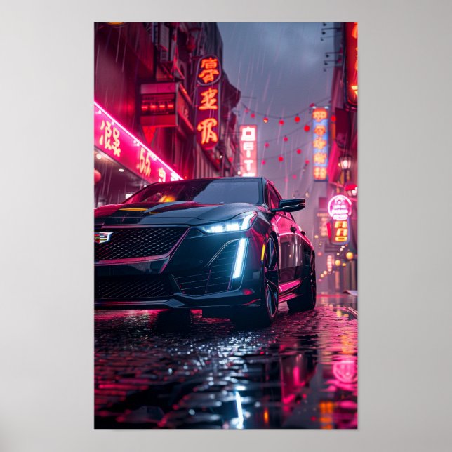 Cadillac noir élégant CT5 Poster de papier peint d (Devant)