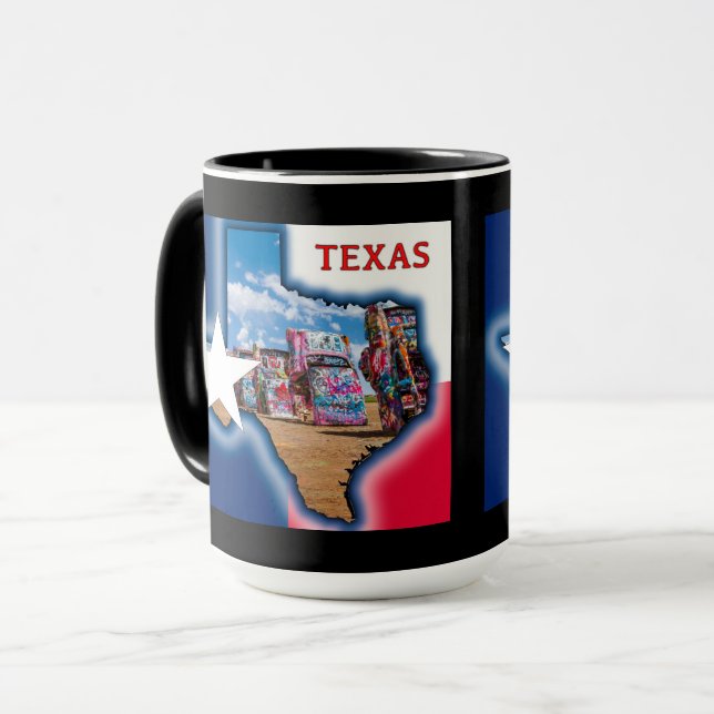 Cadillac Ranch, Texas Graphique, Tasse (Devant gauche)