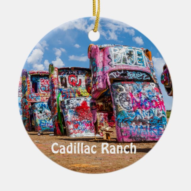 Cadillac Ranch, Texas, ornement 2 faces (Devant)