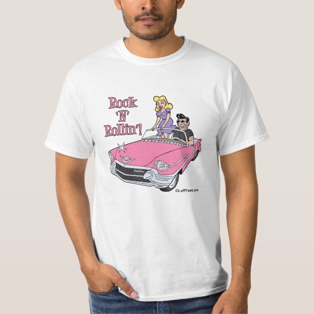 Cadillac rose avec le T-shirt de graisseur et (Devant)