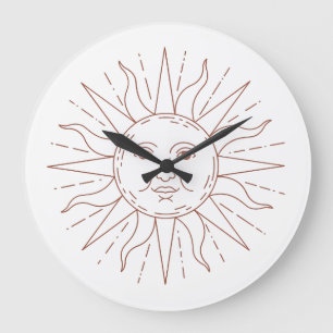 Cadran de Horloge Mural Soleil Céleste Visage