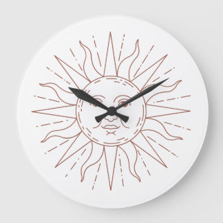 Cadran de Horloge Mural Soleil Céleste Visage