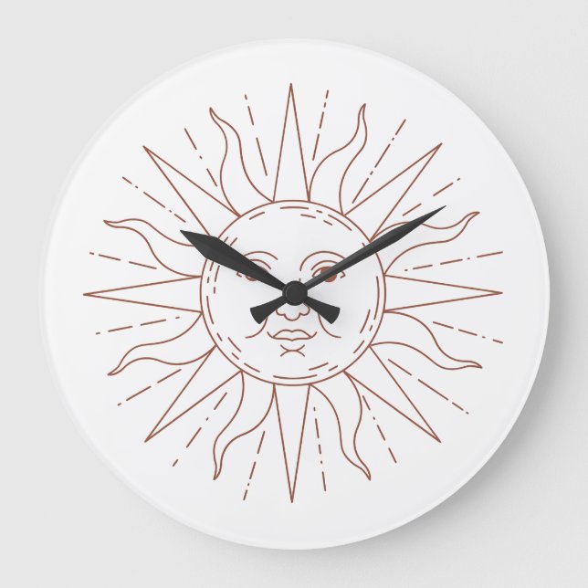Cadran de Horloge Mural Soleil Céleste Visage  (Recto)