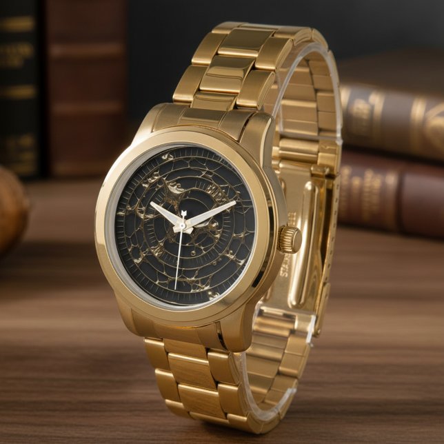 Cadran de Montre en Obsidienne Abstraite (Créateur téléchargé)