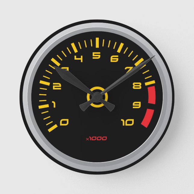 Cadran de RPM de Funny Car sur horloge murale (Recto)