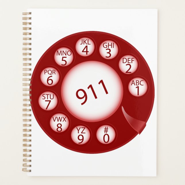 Cadran de téléphone rotatif rouge numéro d'urgence (Devant)
