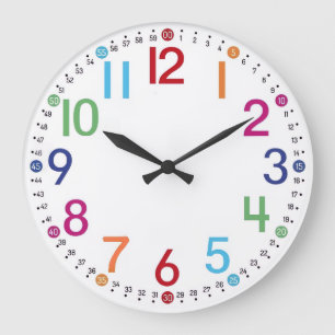 Cadran mural coloré, horloge en acrylique ronde