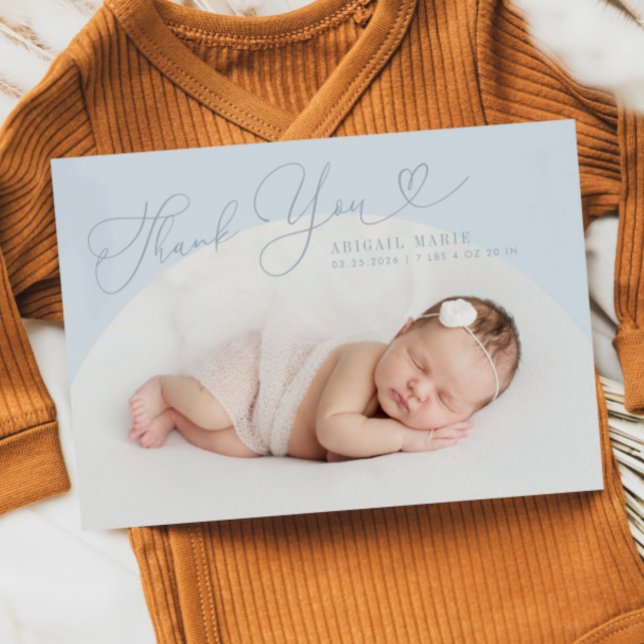 Cadre Arc Bleu Merci Votre Faire-part de naissance (Créateur téléchargé)