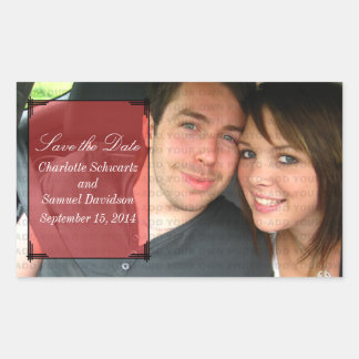Cadre Art déco rouge Enregistrer les stickers Date