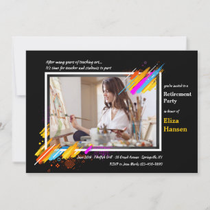 Cadre Art Moderne Photo Retraite Invitation