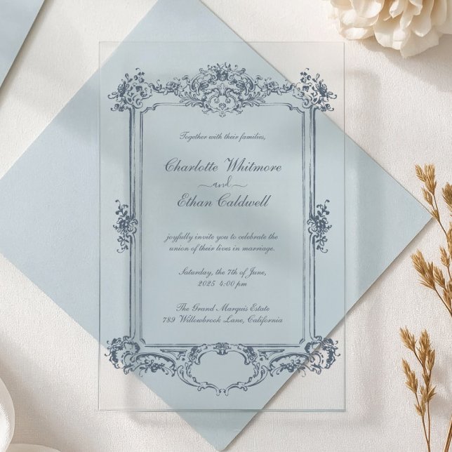 Cadre baroque Élégante Invitation de mariage en ac (Créateur téléchargé)