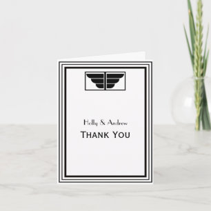 Cadre blanc noir Art déco Vintage #2 V Merci