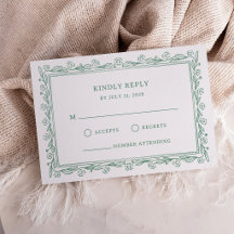Cadre botanique de jardin vert sauge | Mariage