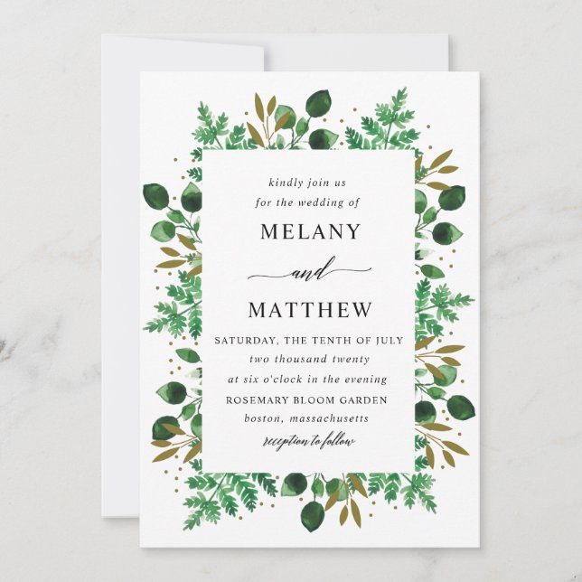 Cadre botanique Faire-part de mariage_neige (Devant)