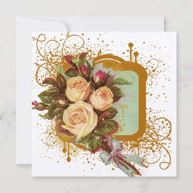 Cadre carré de rose victorien (Devant)