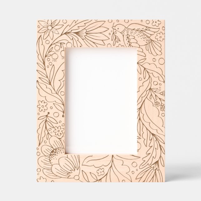 Cadre charmant illustré de colombe et de fleurs fo (Recto)