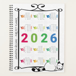Cadre Chat Noir Vintage – Agenda Personnalisé 2026