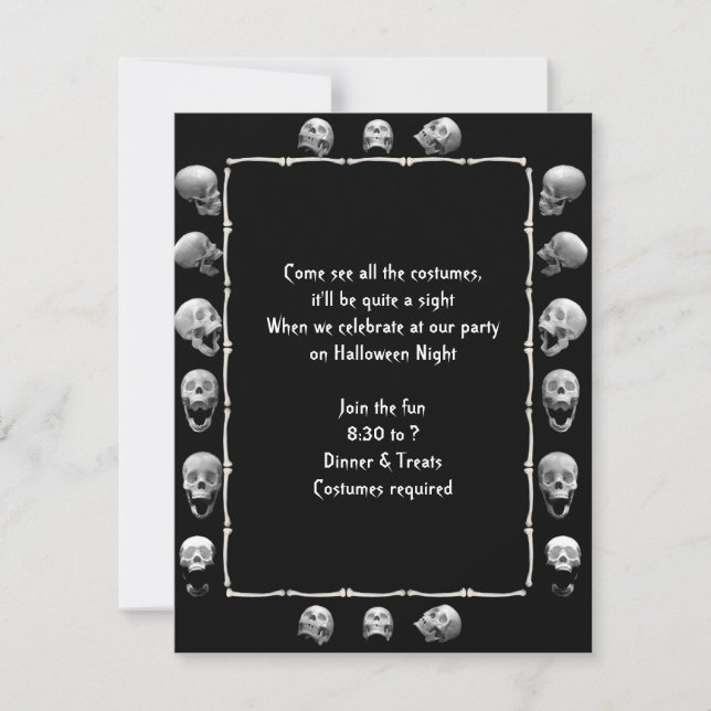 Cadre crâne Halloween Fête Invitation (Devant)