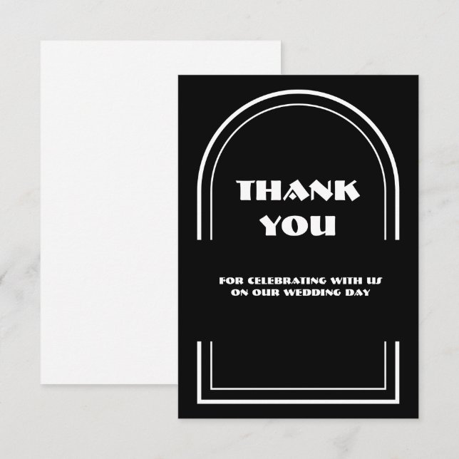 Cadre d'arche minimaliste Mariage Merci  (Devant / Derrière)