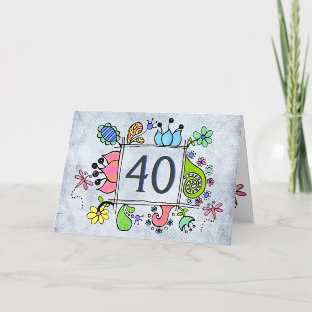 Cadre d'art populaire 40 40e anniversaire Carte de (Devant)