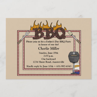 Cadre de BBQ - invitation de partie de fête des