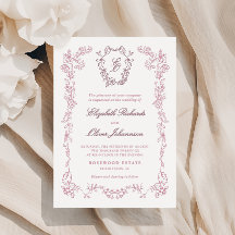 Cadre de blason de monogramme floral Mariage