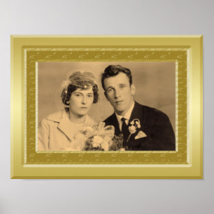 Cadre de bordure doré optionnel poster photo perso