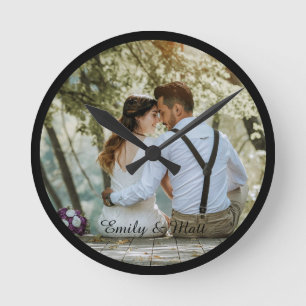 Cadre de bordure noire pour horloge murale photo t