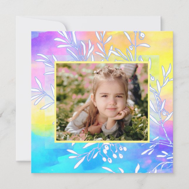 Cadre de carte de Pâques avec une belle image aqua (Devant)
