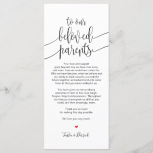 Cadre de Carte de remerciements pour les parents b